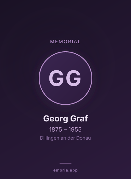 Memorial portrait of Georg Graf