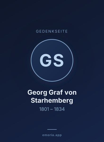 Gedenkportrait von Georg Graf von Starhemberg