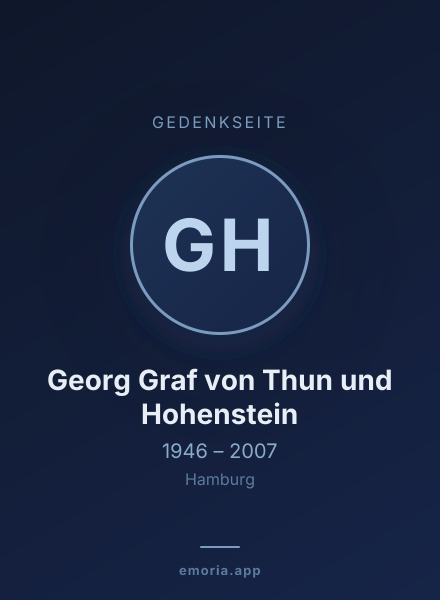 Gedenkportrait von Georg Graf von Thun und Hohenstein