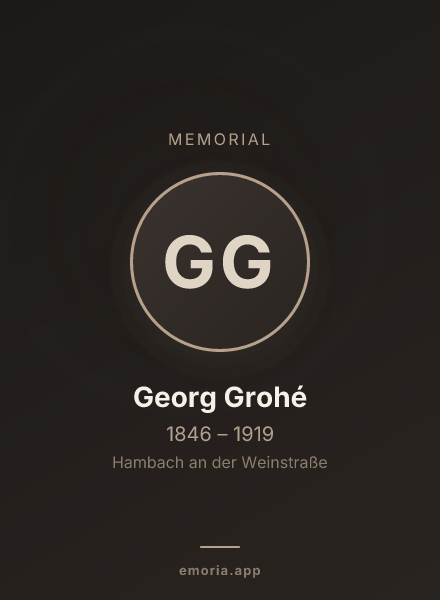 Memorial portrait of Georg Grohé