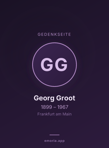 Gedenkportrait von Georg Groot