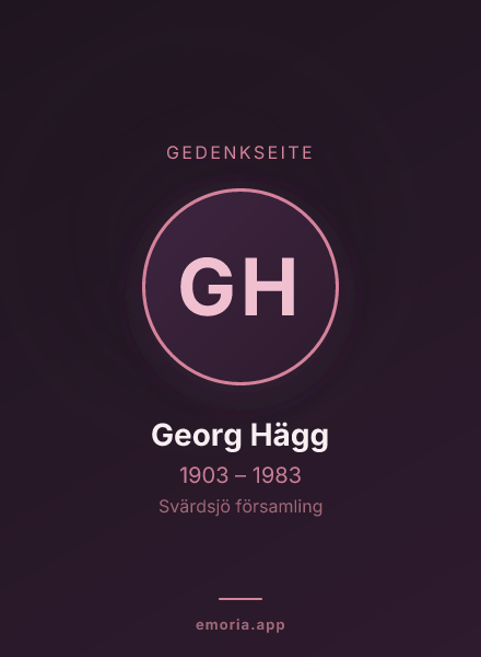 Gedenkportrait von Georg Hägg