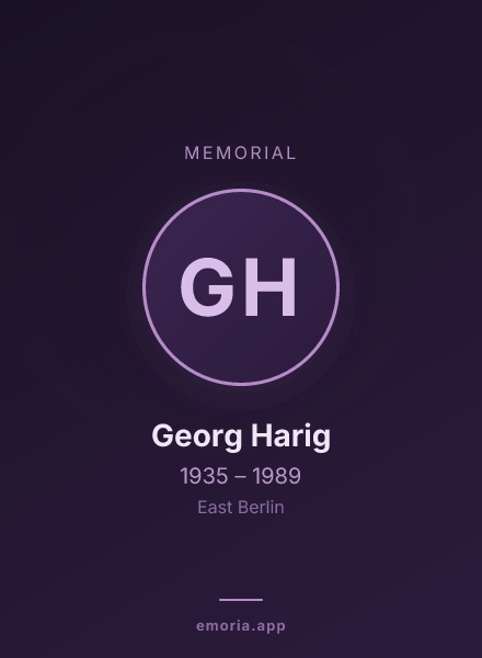 Memorial portrait of Georg Harig