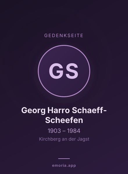 Gedenkportrait von Georg Harro Schaeff-Scheefen