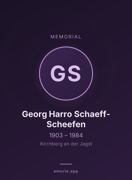 Memorial portrait of Georg Harro Schaeff-Scheefen