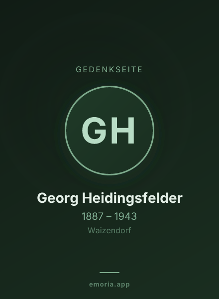 Gedenkportrait von Georg Heidingsfelder
