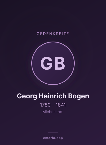 Gedenkportrait von Georg Heinrich Bogen