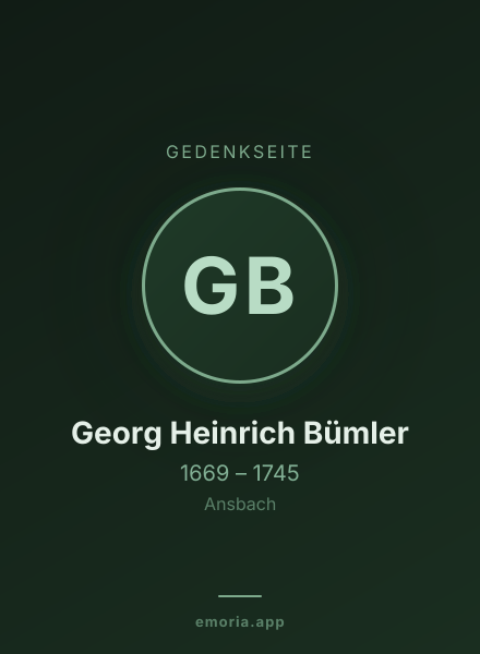 Gedenkportrait von Georg Heinrich Bümler