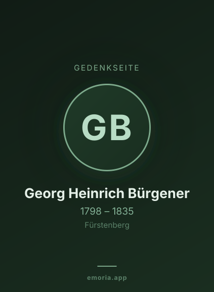 Gedenkportrait von Georg Heinrich Bürgener