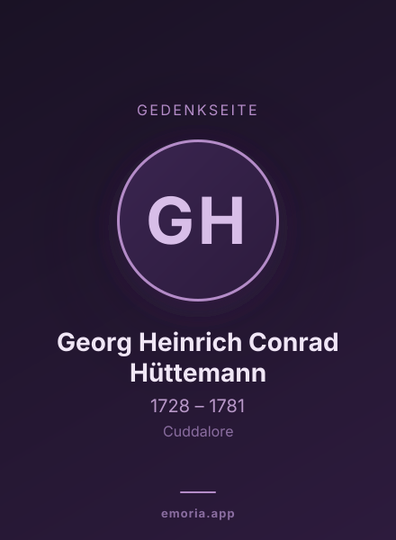 Gedenkportrait von Georg Heinrich Conrad Hüttemann
