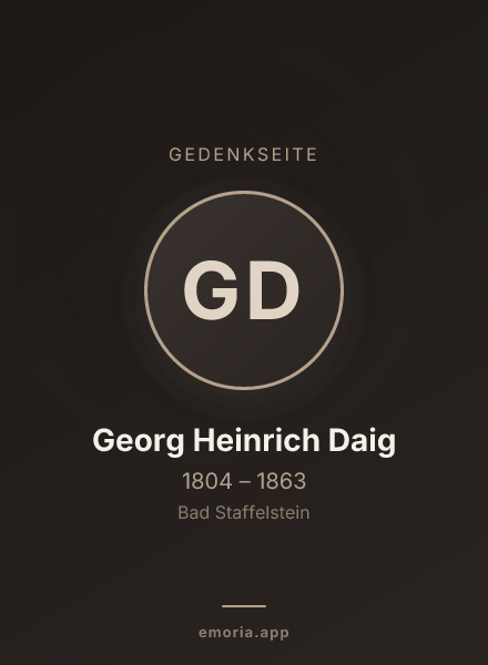 Gedenkportrait von Georg Heinrich Daig