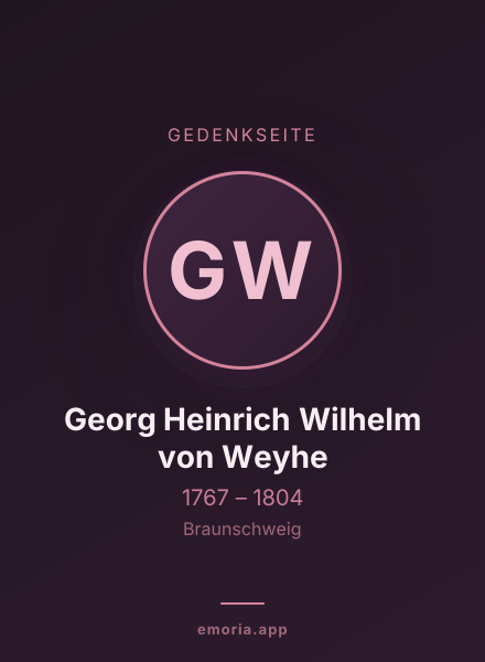 Gedenkportrait von Georg Heinrich Wilhelm von Weyhe