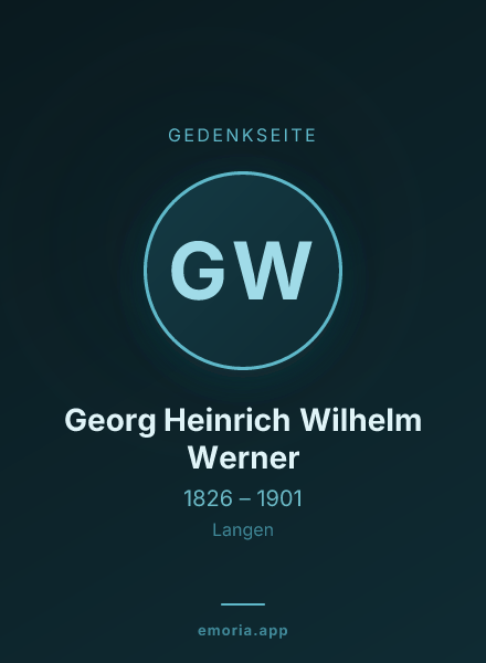 Gedenkportrait von Georg Heinrich Wilhelm Werner