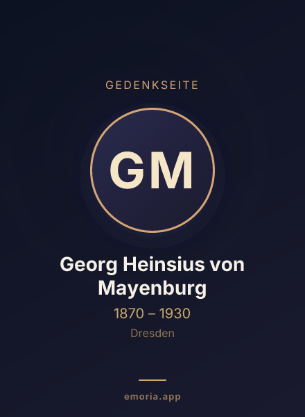 Gedenkportrait von Georg Heinsius von Mayenburg