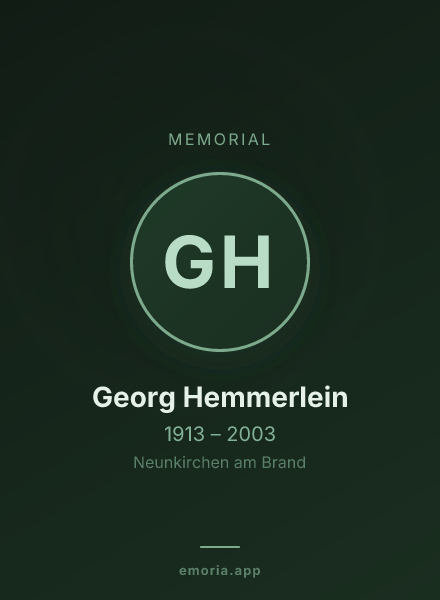 Memorial portrait of Georg Hemmerlein