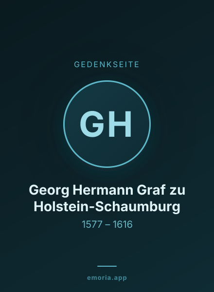 Gedenkportrait von Georg Hermann Graf zu Holstein-Schaumburg