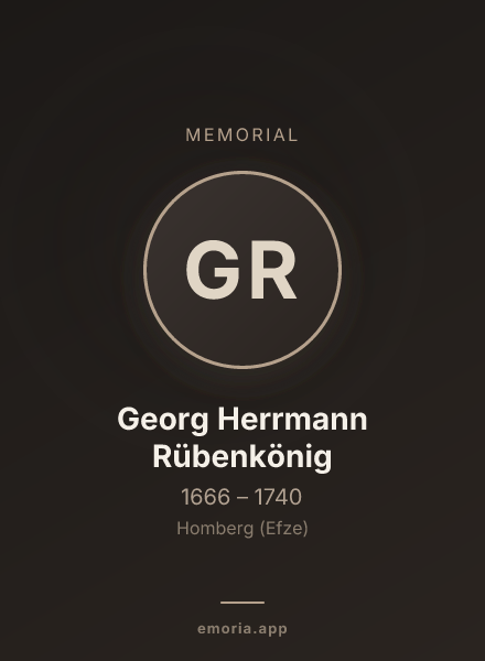 Memorial portrait of Georg Herrmann Rübenkönig