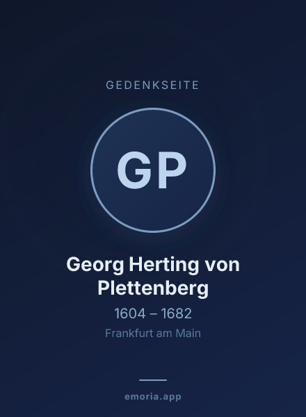 Gedenkportrait von Georg Herting von Plettenberg