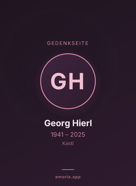 Gedenkportrait von Georg Hierl