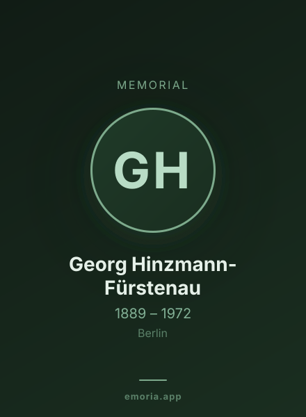 Memorial portrait of Georg Hinzmann-Fürstenau