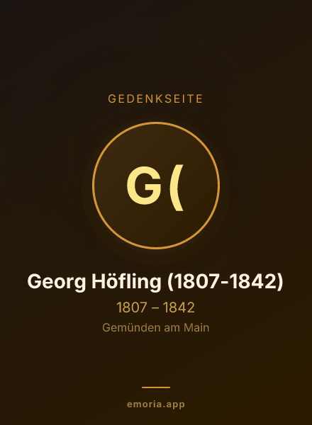 Gedenkportrait von Georg Höfling (1807-1842)