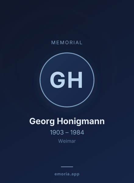 Memorial portrait of Georg Honigmann