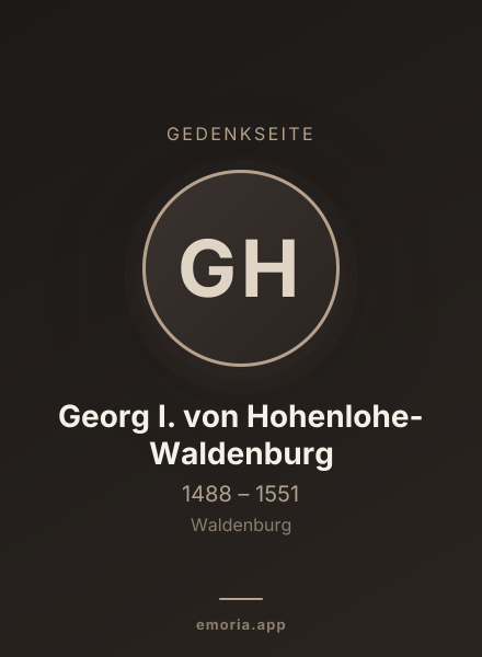 Gedenkportrait von Georg I. von Hohenlohe-Waldenburg
