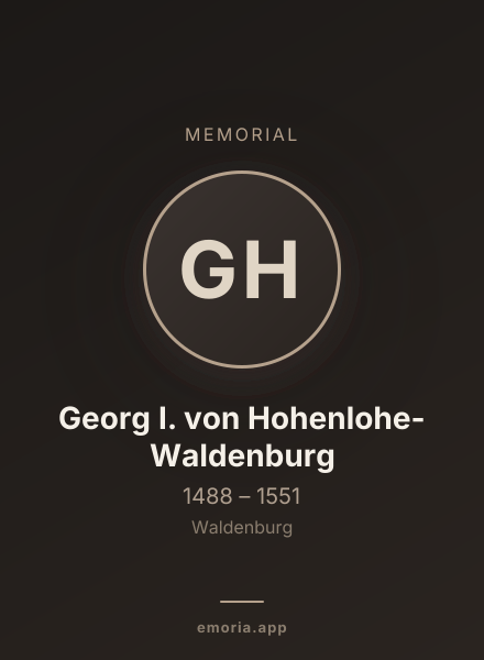 Memorial portrait of Georg I. von Hohenlohe-Waldenburg