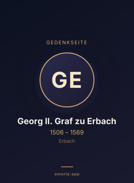 Gedenkportrait von Georg II. Graf zu Erbach