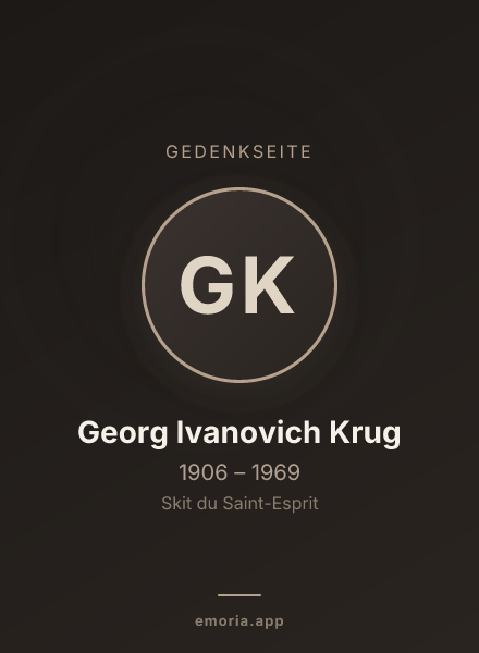 Gedenkportrait von Georg Ivanovich Krug
