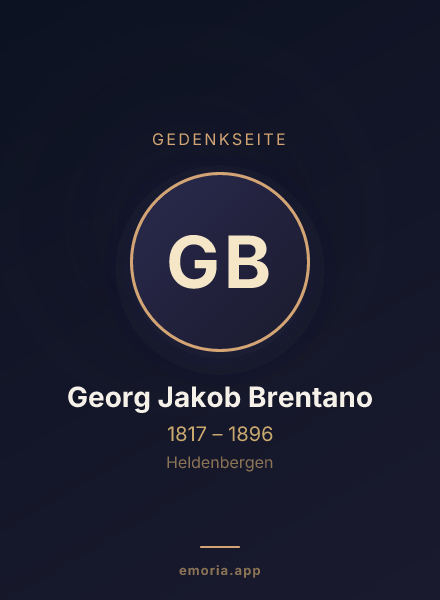 Gedenkportrait von Georg Jakob Brentano