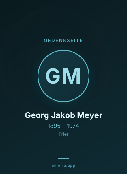 Gedenkportrait von Georg Jakob Meyer