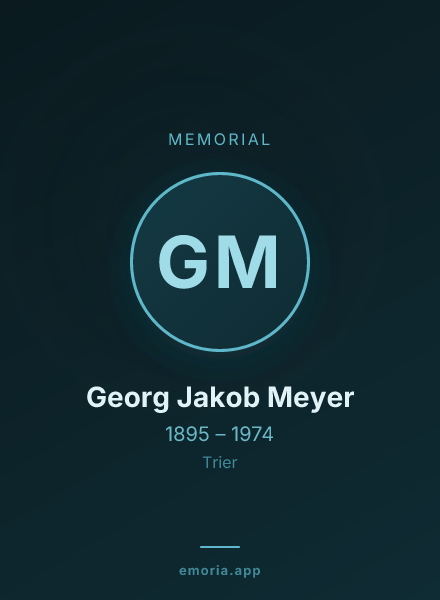 Memorial portrait of Georg Jakob Meyer