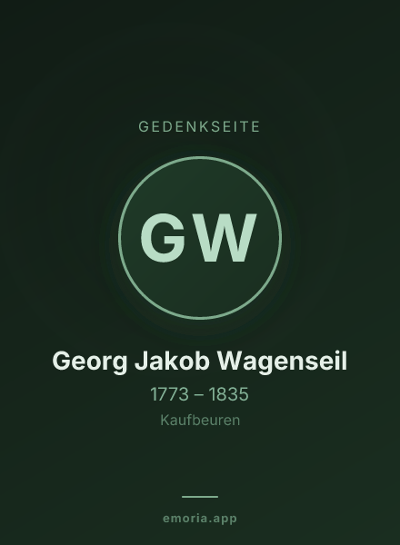 Gedenkportrait von Georg Jakob Wagenseil