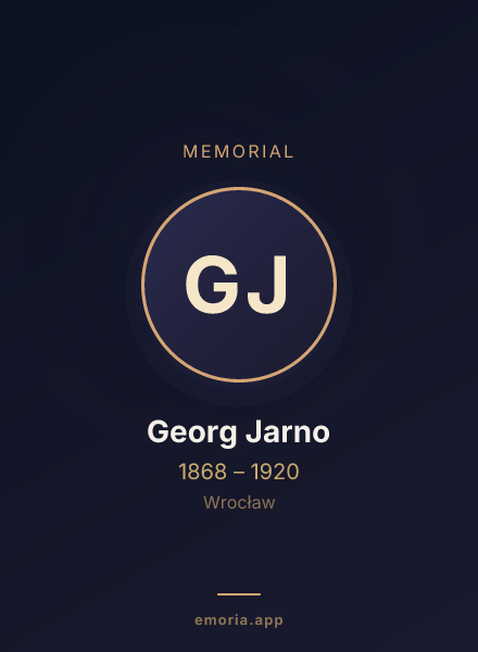 Memorial portrait of Georg Jarno