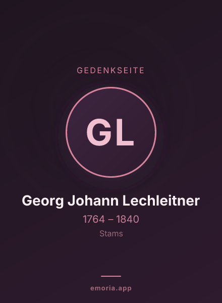 Gedenkportrait von Georg Johann Lechleitner