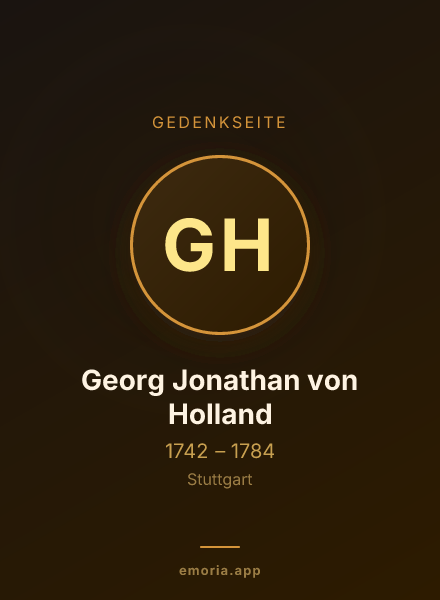 Gedenkportrait von Georg Jonathan von Holland