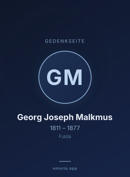 Gedenkportrait von Georg Joseph Malkmus