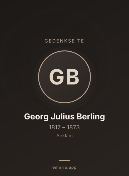 Gedenkportrait von Georg Julius Berling