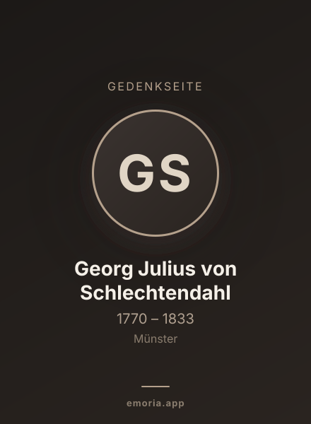 Gedenkportrait von Georg Julius von Schlechtendahl