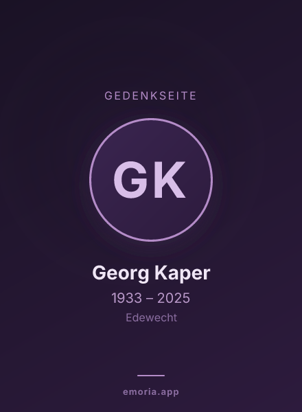 Gedenkportrait von Georg Kaper