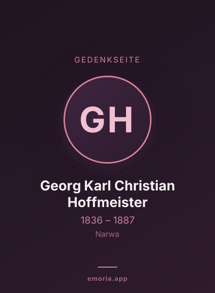 Gedenkportrait von Georg Karl Christian Hoffmeister
