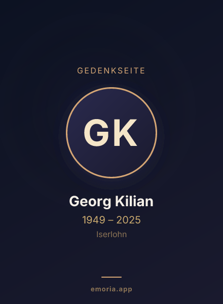Gedenkportrait von Georg Kilian