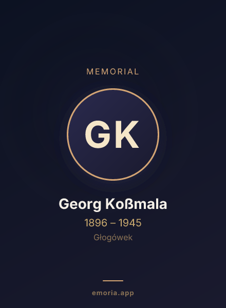 Memorial portrait of Georg Koßmala