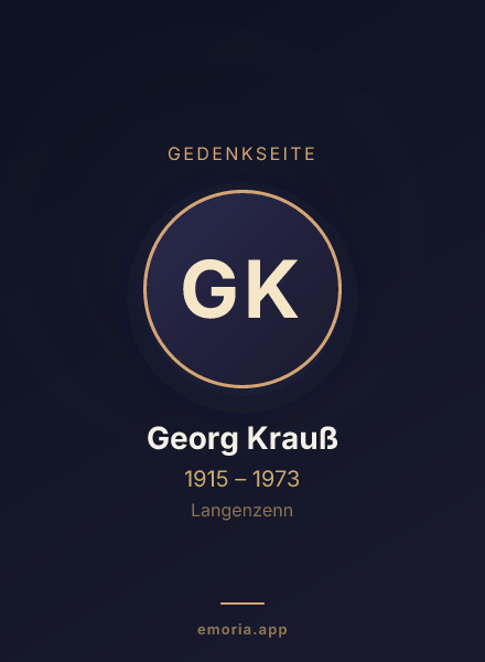 Gedenkportrait von Georg Krauß