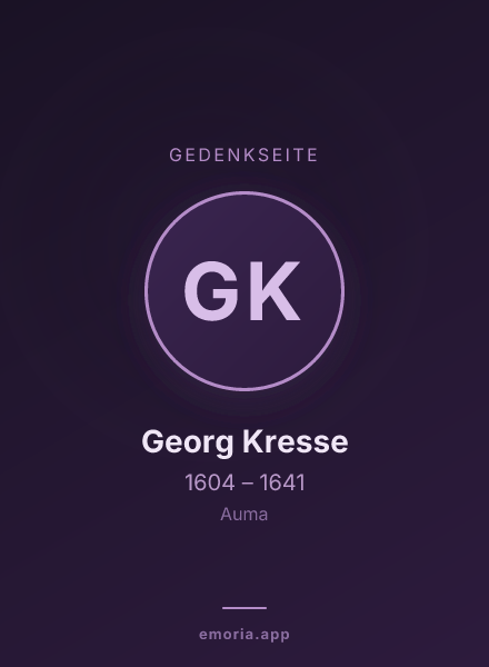 Gedenkportrait von Georg Kresse