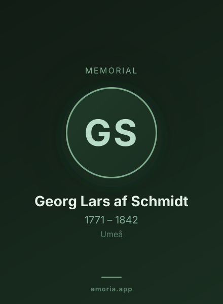 Memorial portrait of Georg Lars af Schmidt