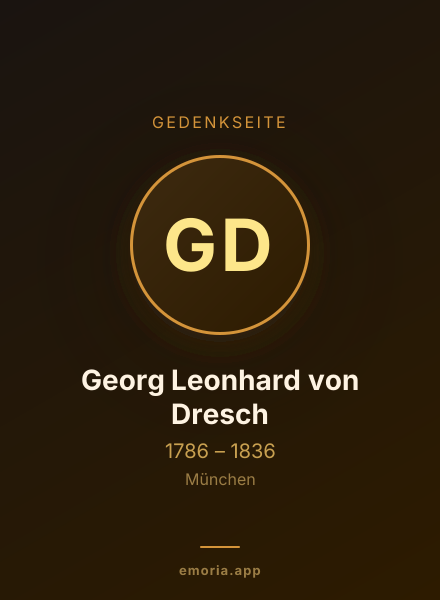 Gedenkportrait von Georg Leonhard von Dresch