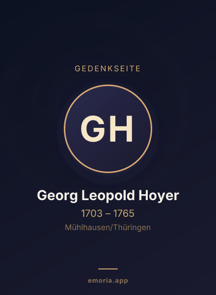 Gedenkportrait von Georg Leopold Hoyer