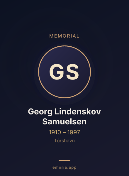Memorial portrait of Georg Lindenskov Samuelsen